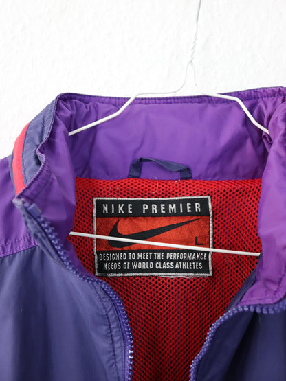 Vintage 80s 90s NIKE Premier Rain Jacket Windbreaker Purple Red Dark Blue L