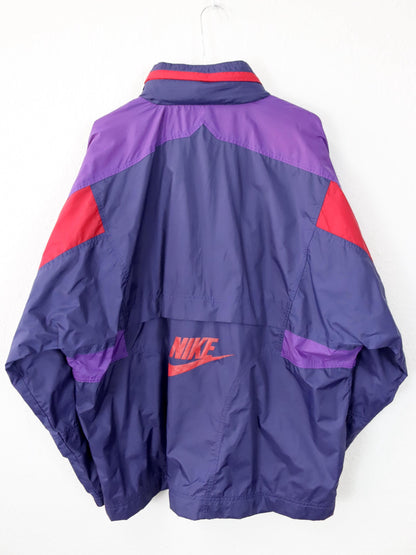 Vintage 80s 90s NIKE Premier Rain Jacket Windbreaker Purple Red Dark Blue L