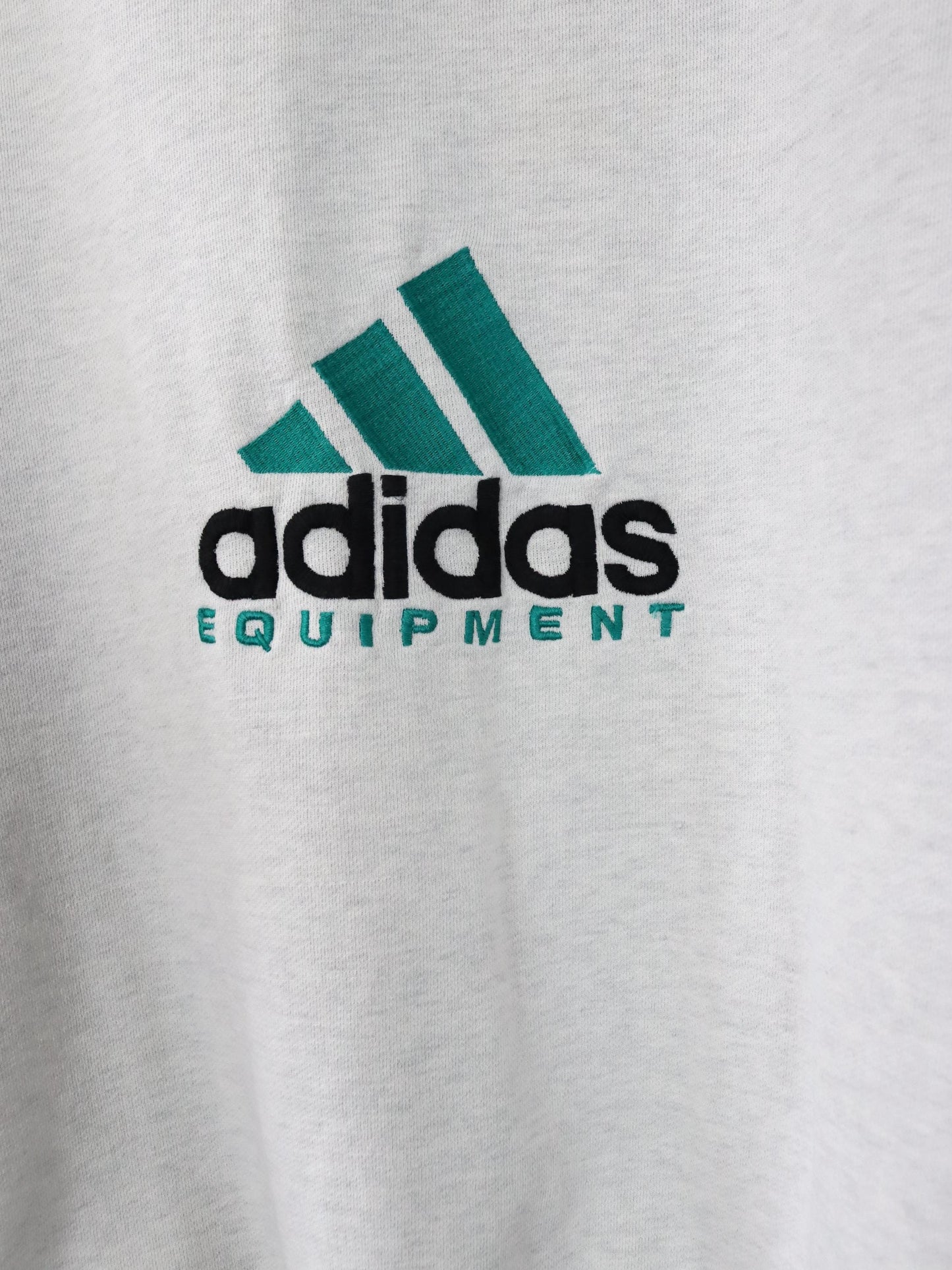 Vintage 80er 90er ADIDAS Equipment Sweatjacke Zipper Hoodie hellgrau D7 L