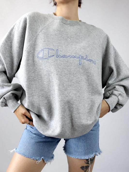 Vintage 80s 90s CHAMPION sweatshirt pullover gray crew neck XXL