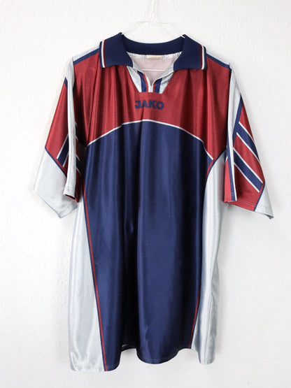 Vintage 80er 90er JAKO Trikot Shirt kurzarm glänzend metallic XL