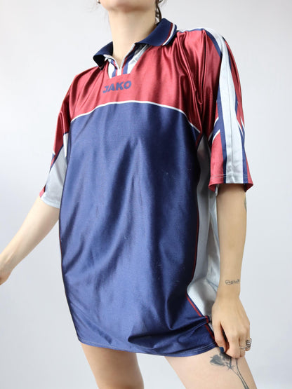 Vintage 80er 90er JAKO Trikot Shirt kurzarm glänzend metallic XL