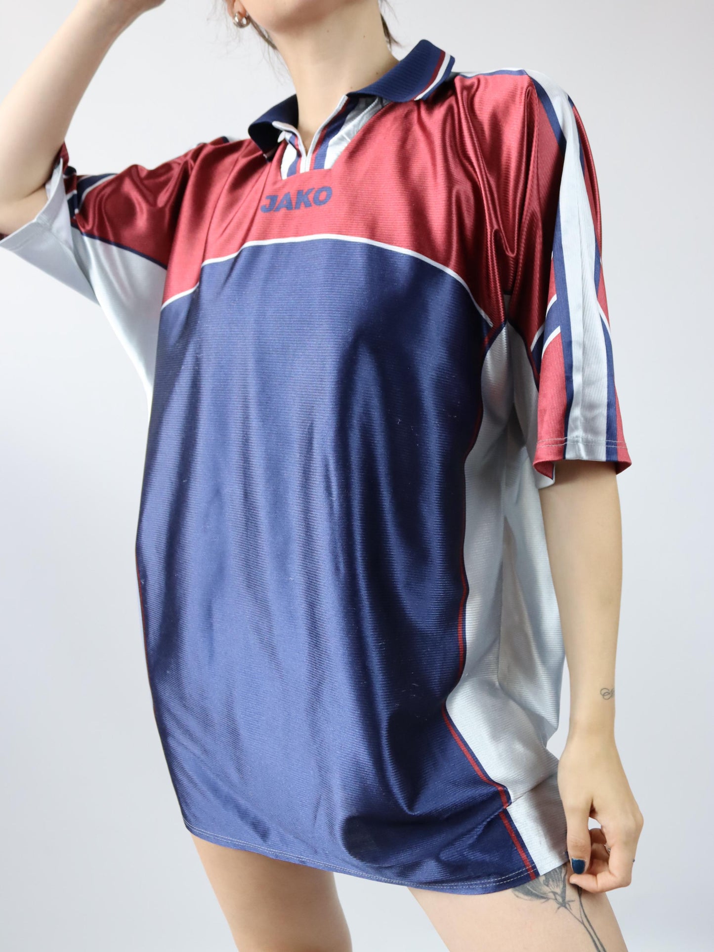 Vintage 80er 90er JAKO Trikot Shirt kurzarm glänzend metallic XL