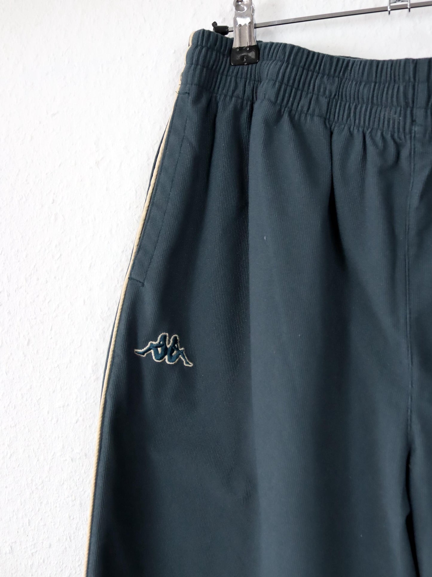 Vintage 80s 90s KAPPA jogging pants tracksuit bottoms dark grey wide leg baggy L