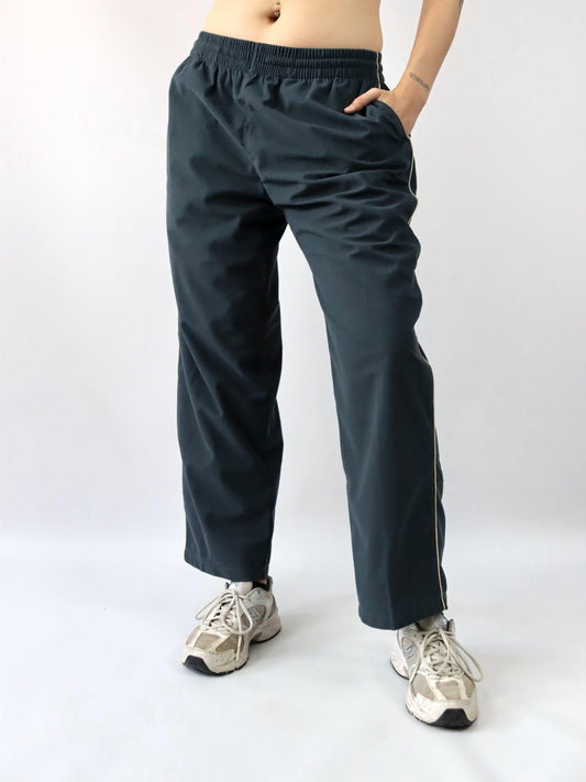 Vintage 80s 90s KAPPA jogging pants tracksuit bottoms dark grey wide leg baggy L
