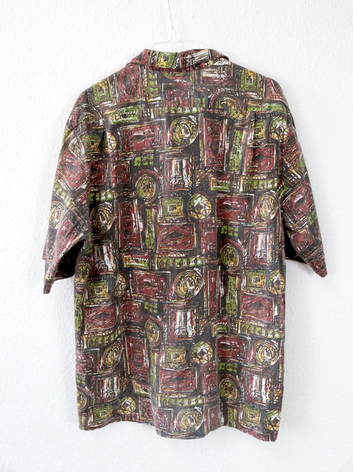 Vintage 80s 90s MPC shirt short sleeve crazy pattern 50 L
