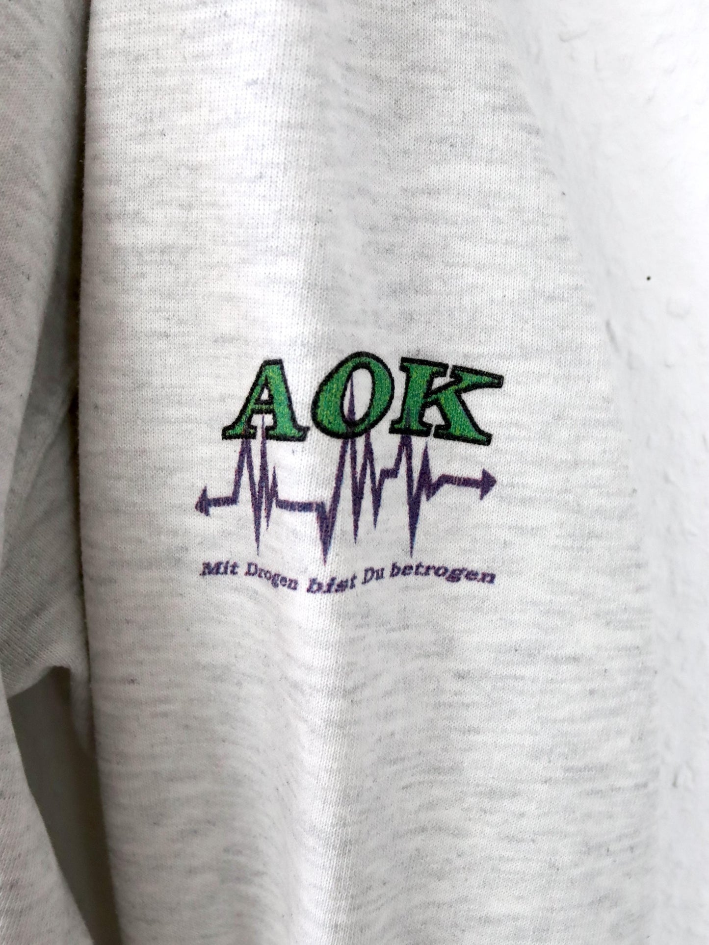Vintage 80er 90er JERZEES 562 Rare Sweatshirt Pullover grau S.O.S. Band Merch M
