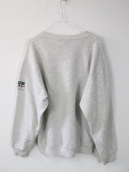 Vintage 80er 90er JERZEES 562 Rare Sweatshirt Pullover grau S.O.S. Band Merch M
