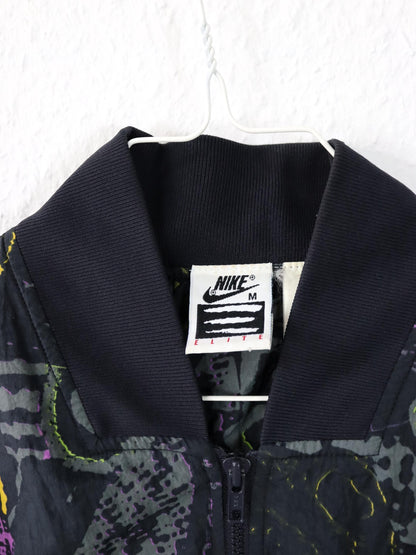 Vintage 80s 90s NIKE ELITE Rare bomber jacket thin crazy pattern colorful M