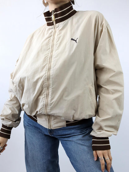 Vintage 80er 90er PUMA Blouson Jacke beige braun Made in Italy XL