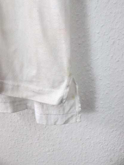Vintage 80s 90s NIKE Challenge Court tennis shirt polo shirt short sleeve crazy pattern white L