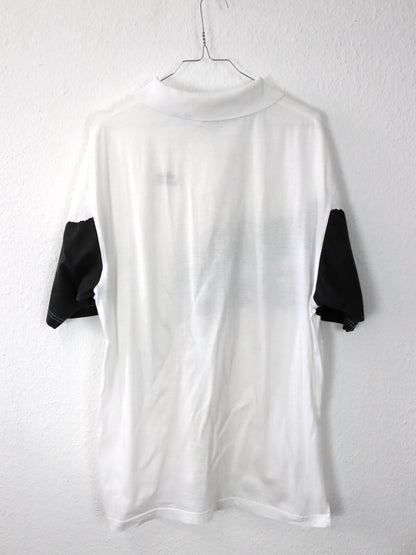 Vintage 80s 90s NIKE Challenge Court tennis shirt polo shirt short sleeve crazy pattern white L