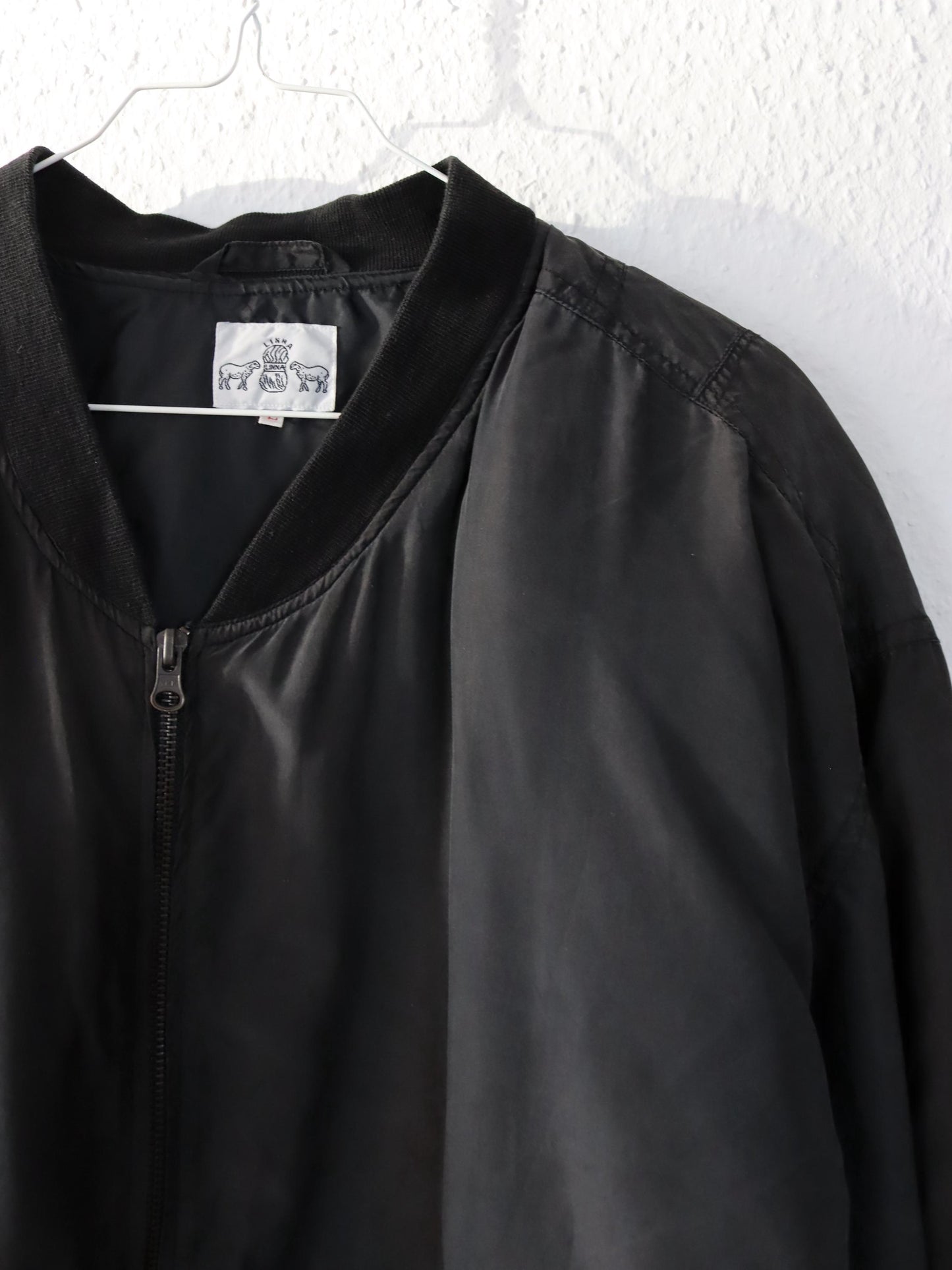 Vintage 80s 90s LINNA silk jacket blouson bomber jacket silk black L