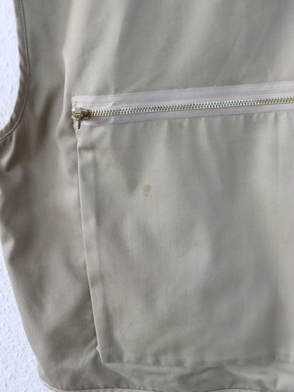 Vintage 80er 90er FREETIME Cargoweste Weste beige M