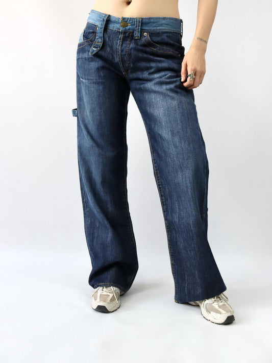 Vintage 90s 00s Y2k ENERGIE Baggy Pants Jeans Wide Leg Deadstock W34