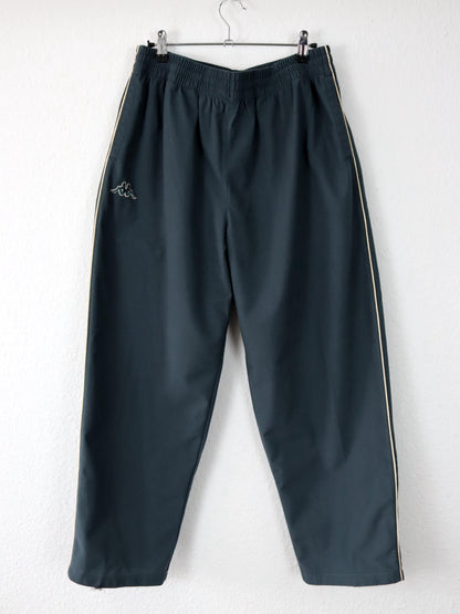 Vintage 80s 90s KAPPA jogging pants tracksuit bottoms dark grey wide leg baggy L