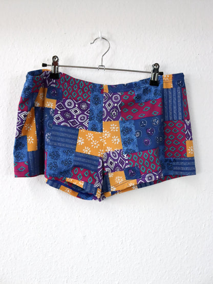 Vintage 80s 90s FILA swim shorts crazy pattern colorful 54 XL
