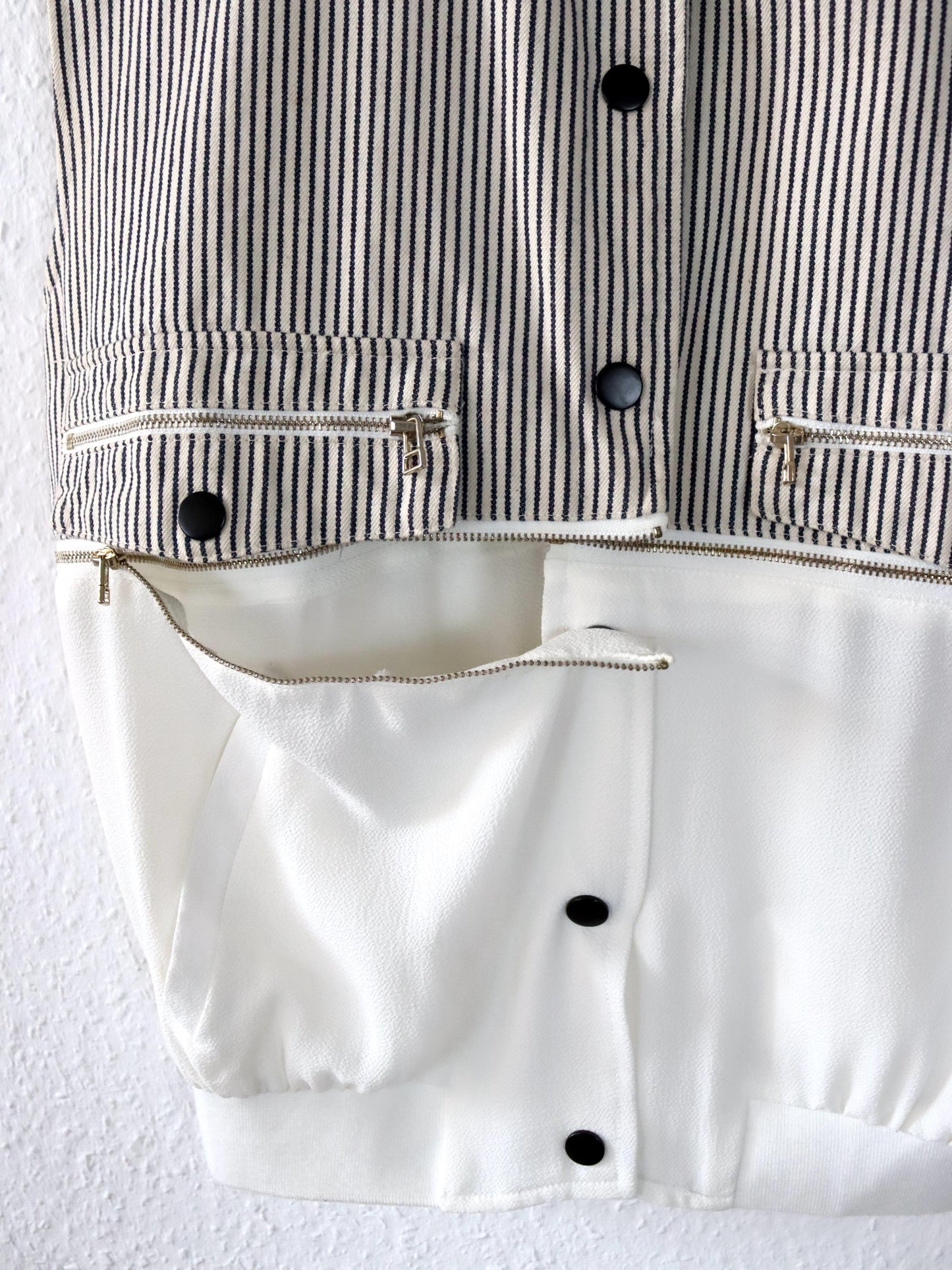 Vintage 80s 90s H&amp;F FASHION vest striped black white S