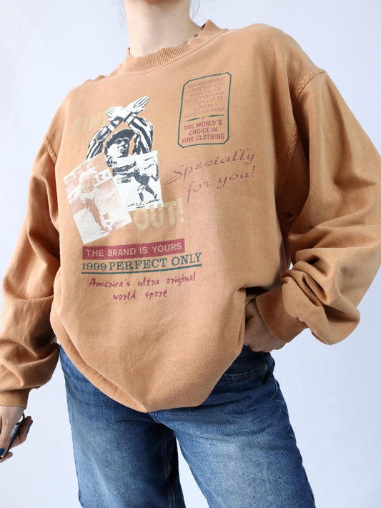 Vintage 80s 90s GMF Sweatshirt Pullover Print L