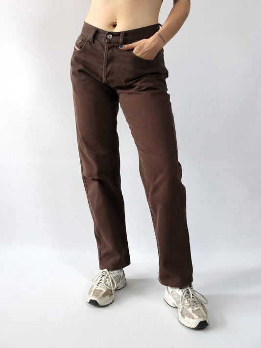 Vintage 80s 90s DIESEL INDUSTRY trousers brown straight leg W34