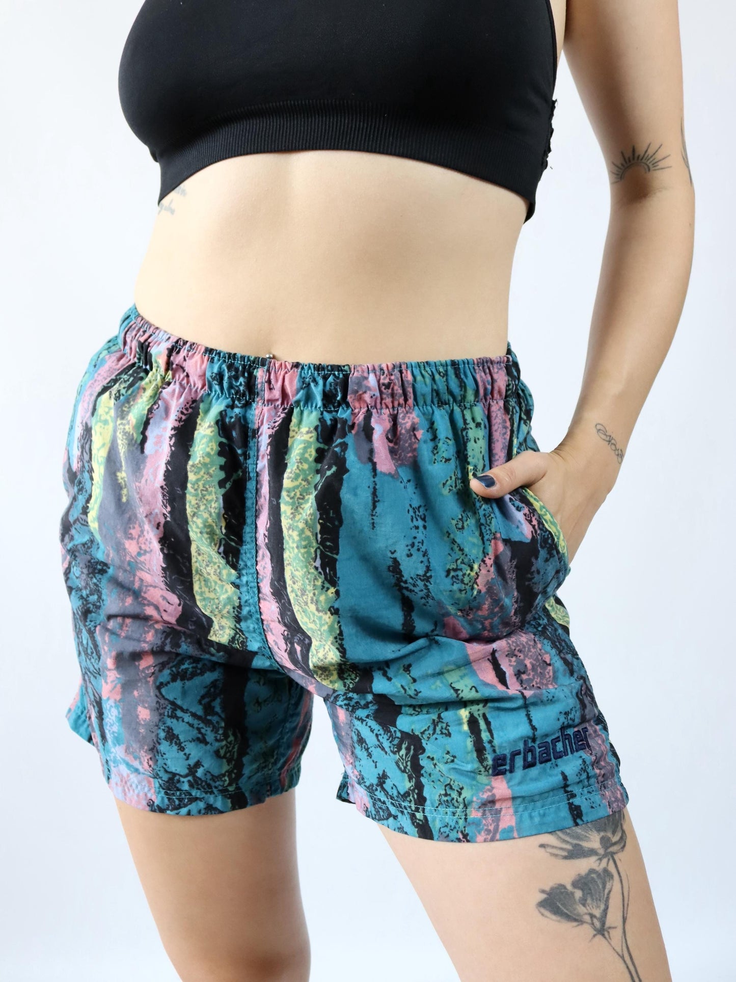 Vintage 80s 90s ERBACHER shorts short pants crazy pattern M