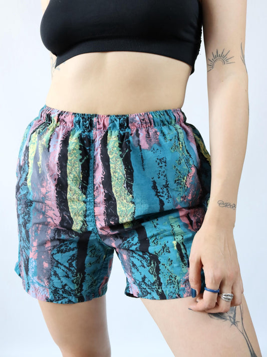 Vintage 80s 90s ERBACHER shorts short pants crazy pattern M