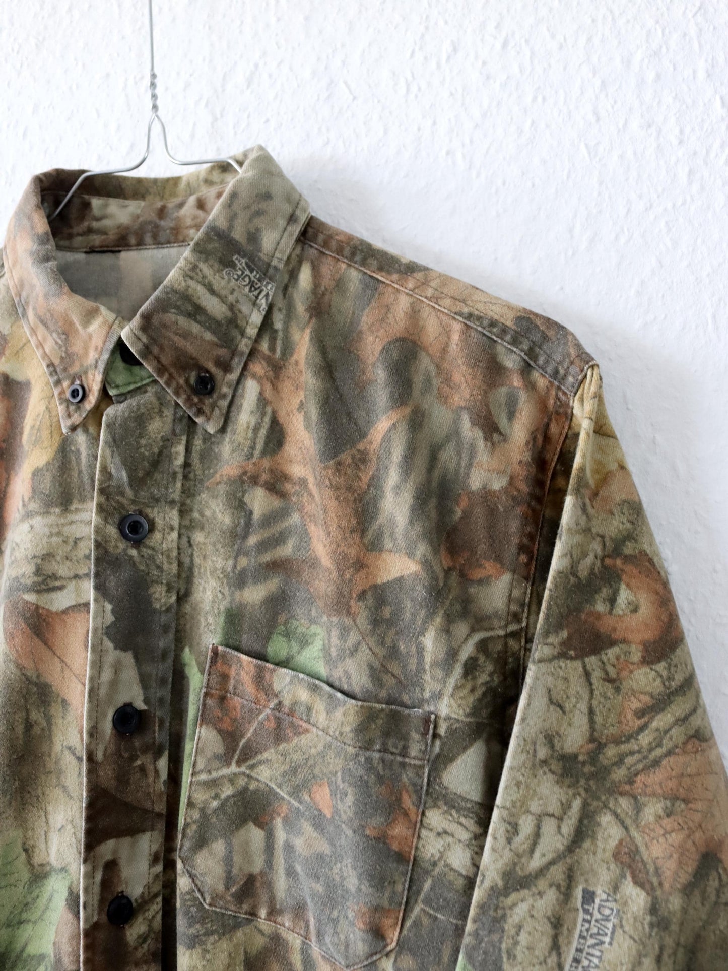 Vintage 80er 90er ADAVANTAGE Realtree Camouflage Flanellhemd langarm S