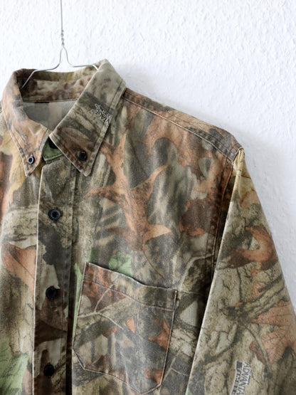 Vintage 80er 90er ADAVANTAGE Realtree Camouflage Flanellhemd langarm S