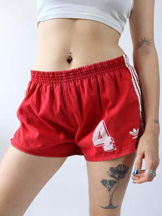 Vintage 80s 90s ADIDAS running shorts red white M