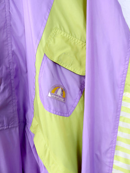 Vintage 80s 90s CAMPANGOLO rain jacket windbreaker lilac yellow L