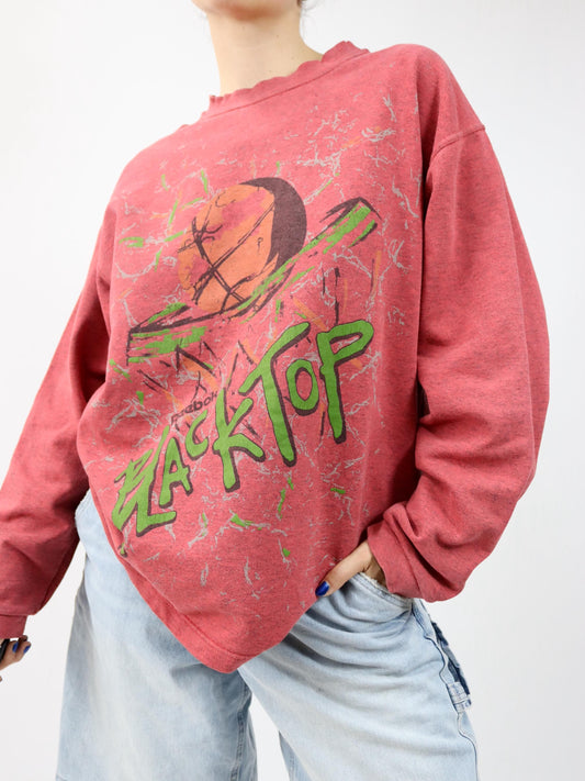 Vintage 80s 90s REEBOK BLACKTOP sweatshirt pullover print red M