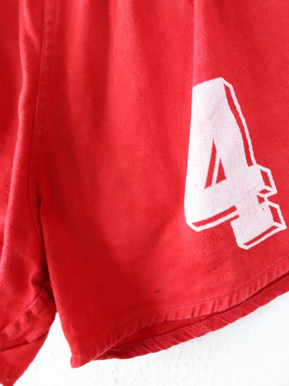 Vintage 80s 90s ADIDAS running shorts red white M