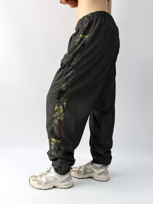 Vintage 80s 90s jogging pants tracksuit pants double layer crazy pattern baggy XL