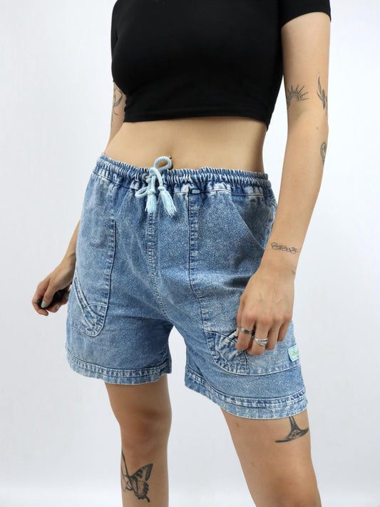 Vintage 80s 90s BENETTON denim shorts stonewashed XL