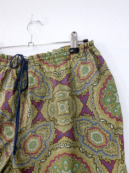 Vintage 80s 90s ALLEN COX swim shorts crazy pattern paisley shorts XL