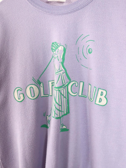 Vintage 80s 90s SAMAR Sweatshirt Pullover Print Golf Club Lilac M