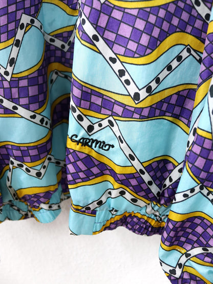 Vintage 80s 90s CARMIT tracksuit jacket stand-up collar crazy pattern colorful 58 3XL