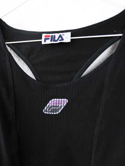 Vintage 80er 90er FILA Jumpsuit Einteiler schwarz ärmellos M/L