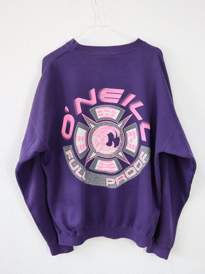 Vintage 80er 90er ONEILL Sweatshirt Pullover Lila pink L