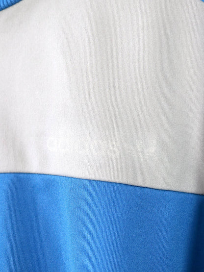 Vintage 80s 90s ADIDAS tracksuit jacket stand-up collar blue grey S