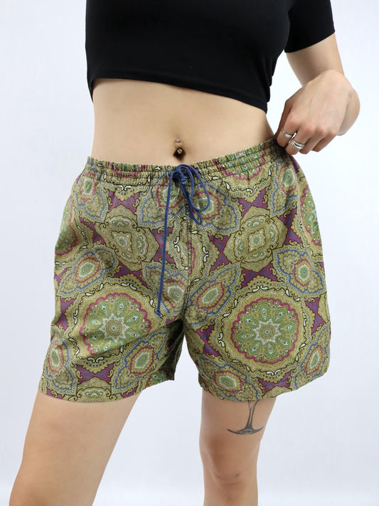 Vintage 80s 90s ALLEN COX swim shorts crazy pattern paisley shorts XL