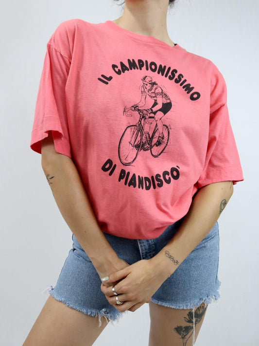 Vintage 80s 90s DOIT T-Shirt short sleeve single stitched print Bike Italy L