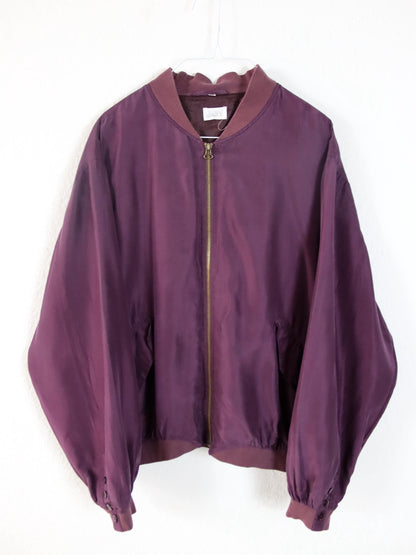 Vintage 80s 90s JOY silk blouson jacket bomber jacket purple 44