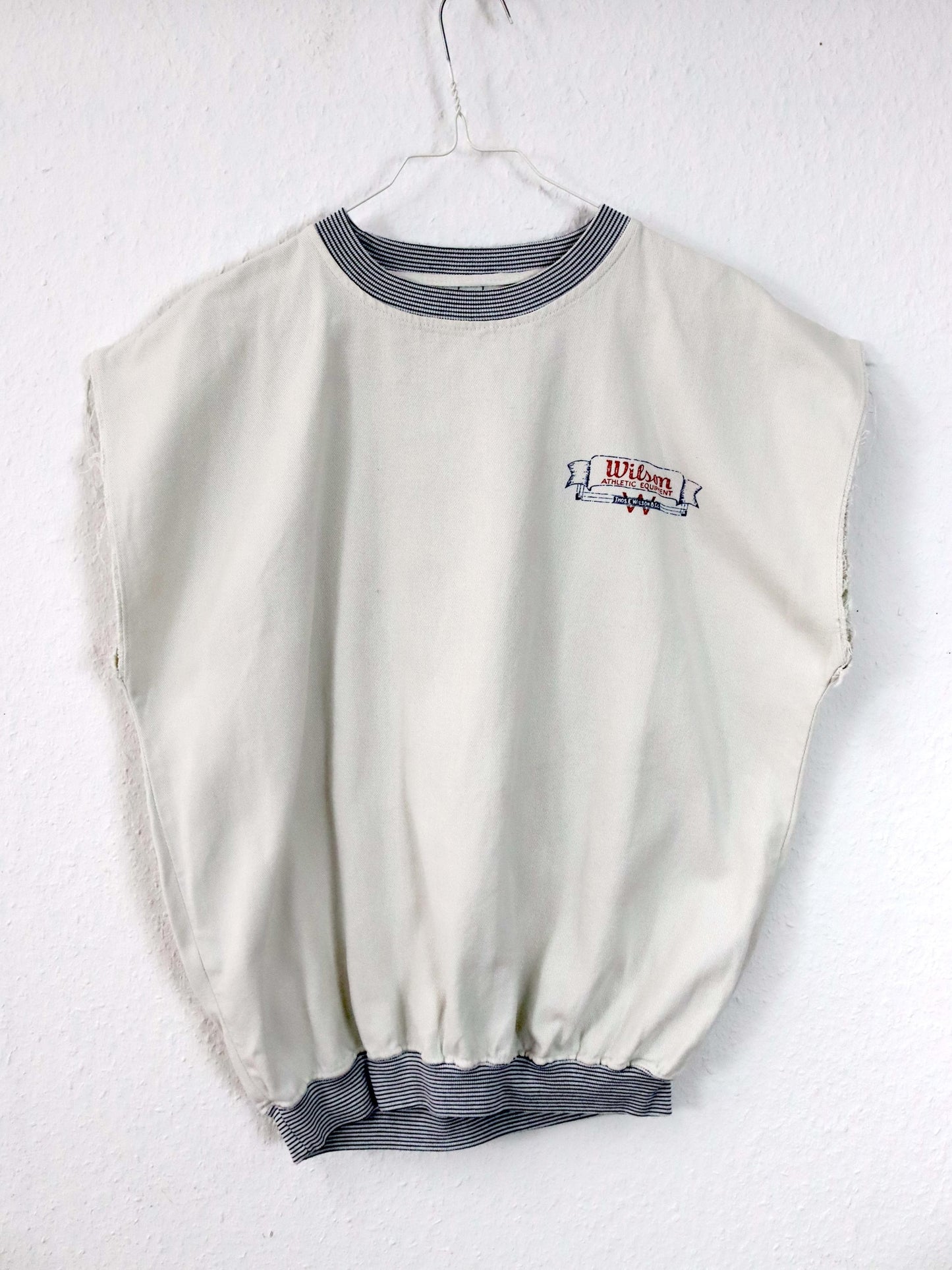 Vintage 80er 90er WILSON Sweatshirt Pullunder weiß Print S