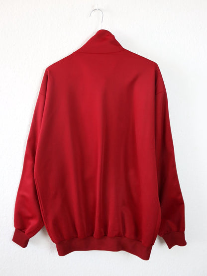 Vintage 80er 90er ADIDAS Trainingsjacke Firebird rot beige Stehkragen D5 38/40
