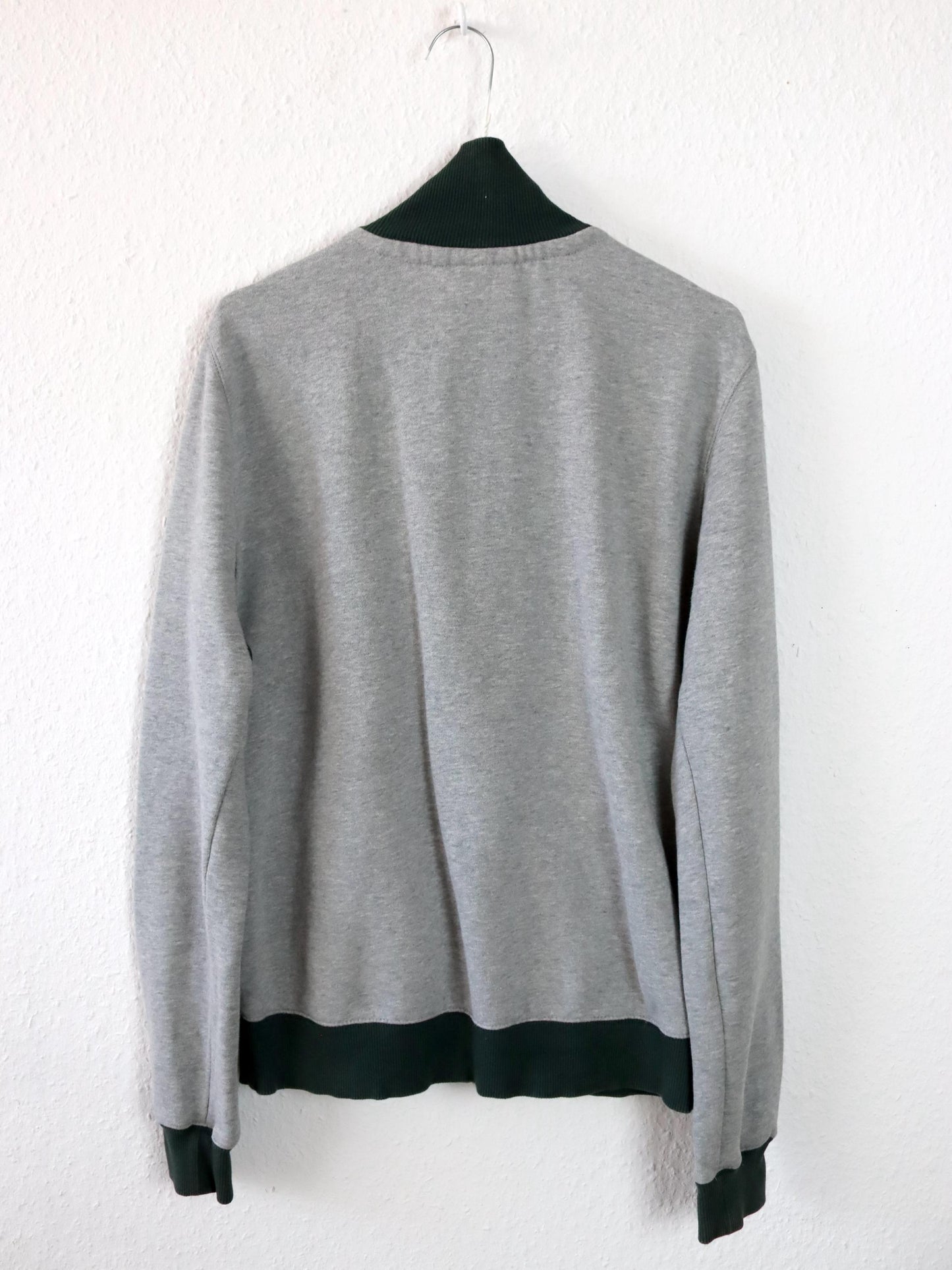 Vintage 90er Y2k CONVERSE Jacke Stehkragen grau grün innen Fleece M