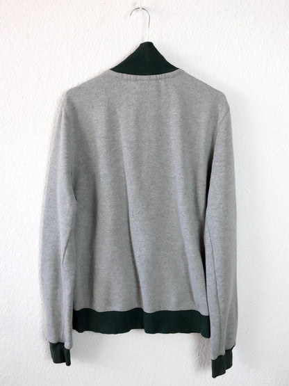 Vintage 90er Y2k CONVERSE Jacke Stehkragen grau grün innen Fleece M