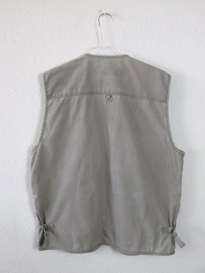 Vintage 80er 90er MENS FASHION Cargoweste Weste grau XXXL