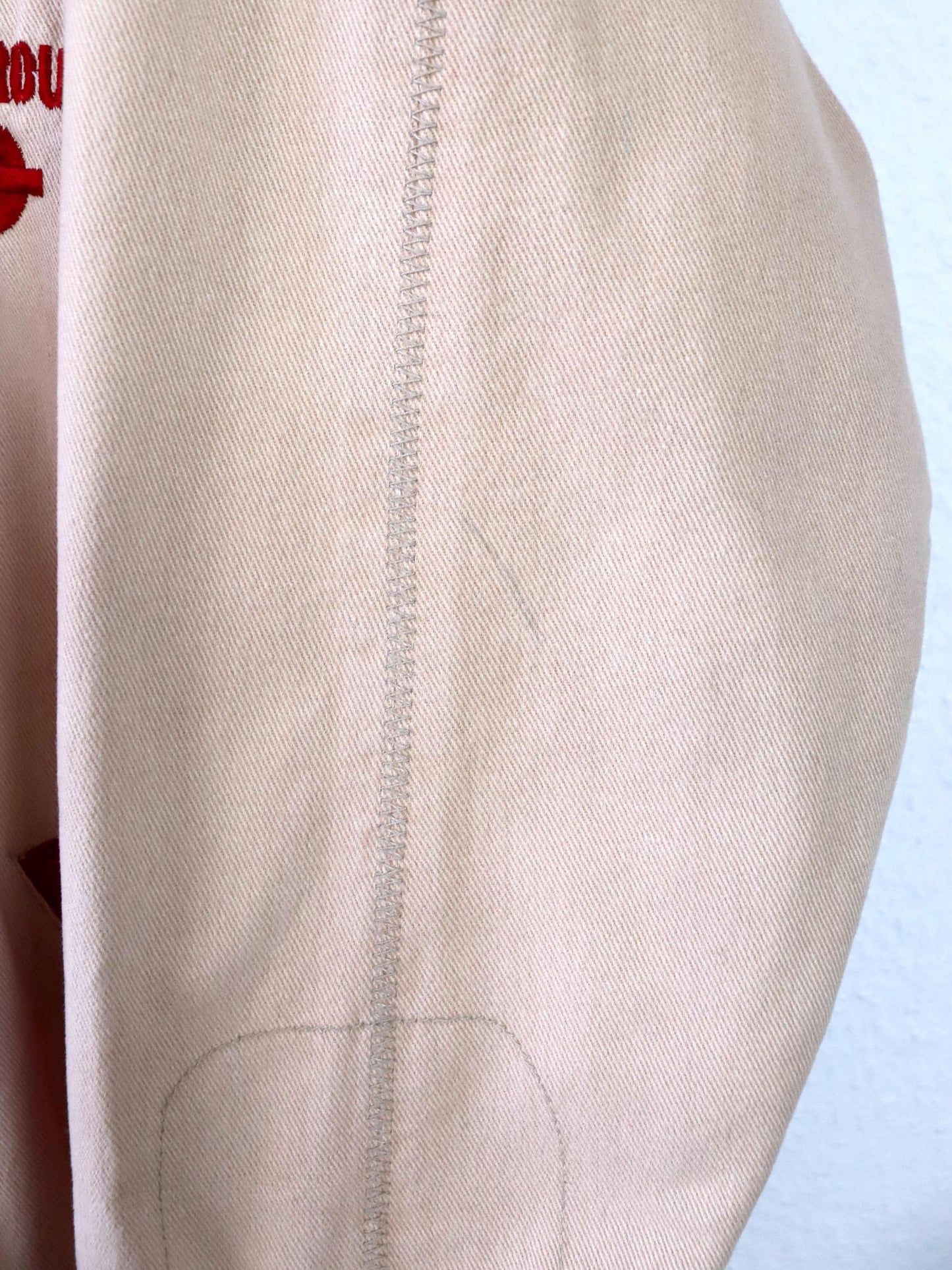 Vintage 80er 90er UNDERGROUND Jacke rot beige Reißverschluss leicht gefüttert M