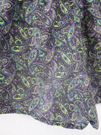 Vintage 80s 90s swim shorts paisley pattern purple shorts SM 48
